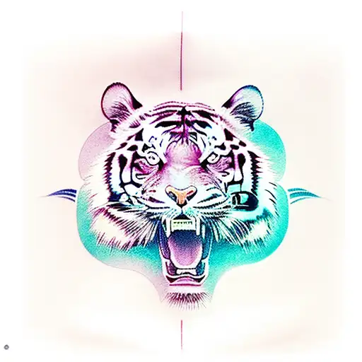 tiger and fu dog tattoo design idea