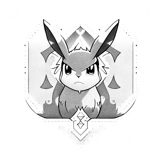 eevee evolutions evil dark  tattoo design idea
