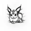 eevee evolutions evil dark  tattoo design idea