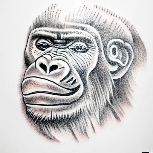 gorilla in space tattoo design idea