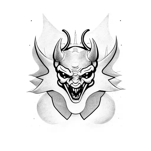 the devil and god midnight train tattoo design idea