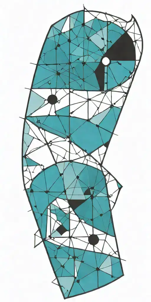 Geometric tattoo featuring medieval armor tattoo design idea