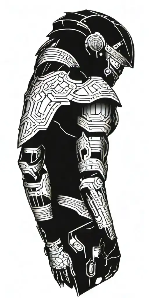Armour In Cyberpunk tattoo design idea