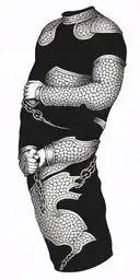 armor plating with chain mail tattoo design idea