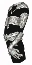 armor plating with chain mail tattoo design idea