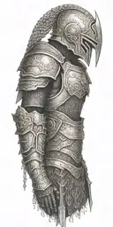 battle armor including chain mail tattoo design idea