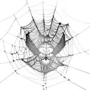 A hauntingly beautiful spider web entangled with deep thoughts and anxiety tattoo design idea