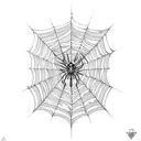 A hauntingly beautiful spider web entangled with deep thoughts and anxiety tattoo design idea