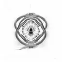 A hauntingly beautiful spider web entangled with deep thoughts and anxiety tattoo design idea