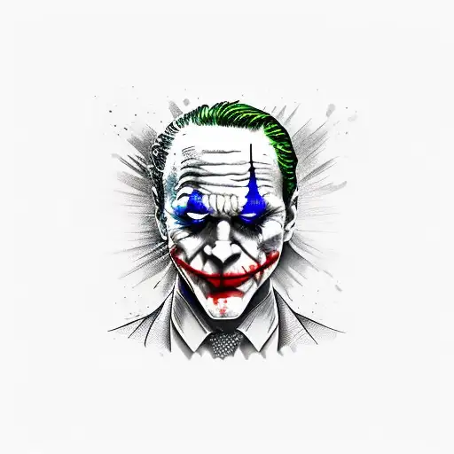 joker noir tattoo design idea