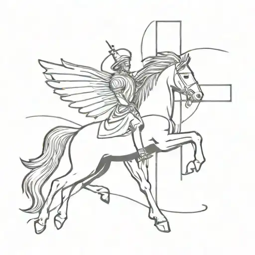 Georgian cross with St. George the Victorious tattoo design idea