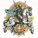 St. George the Victorious with the Georgian cross tattoo design idea