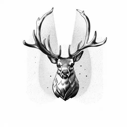 stag antlers with no head tattoo design idea