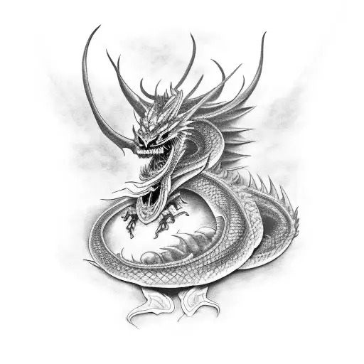 demon dragon tattoo design idea