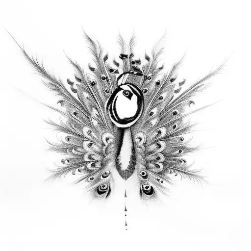 Peacock death tattoo design idea