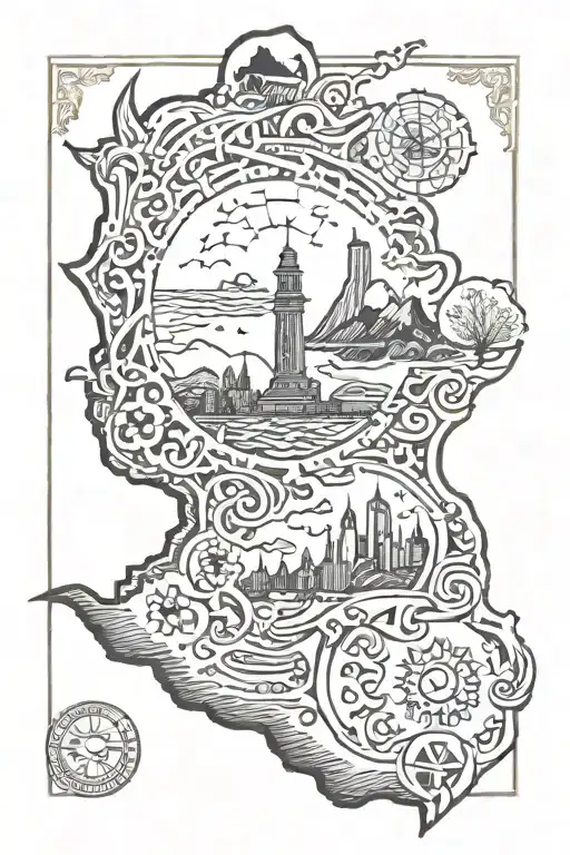 country of chile in a tattoo tattoo design idea