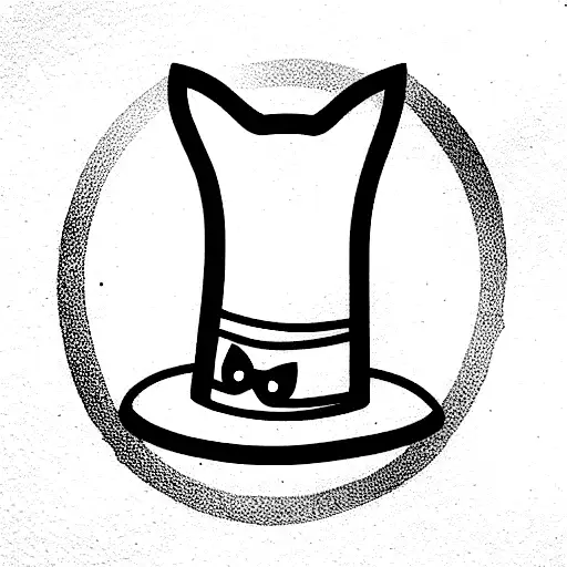cat in a magician top hat tattoo design idea