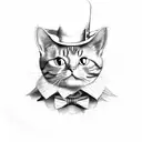 cat in a magician top hat tattoo design idea
