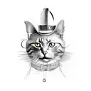 cat in a magician top hat tattoo design idea