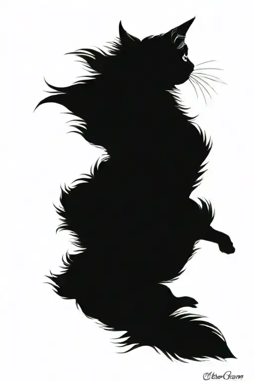 Maine Coon cat tattoo design idea