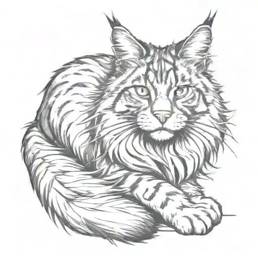 maine coon cat with feet The trunk tattoo design idea
