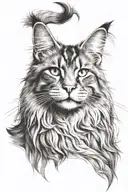 Maine Coon cat tattoo design idea