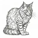  maine coon cat polydactyl cat print tattoo design idea