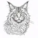  maine coon cat polydactyl cat print tattoo design idea