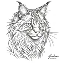  maine coon cat polydactyl cat print tattoo design idea