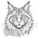  maine coon cat polydactyl cat print tattoo design idea