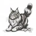  maine coon cat polydactyl feet  tattoo design idea