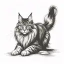  maine coon cat polydactyl feet  tattoo design idea