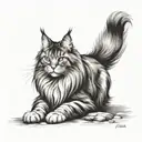  maine coon cat polydactyl feet  tattoo design idea