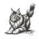  maine coon cat polydactyl feet  tattoo design idea