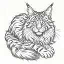 maine coon cat with feet The trunk tattoo design idea