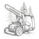 chainsaw cutting tattoo design idea
