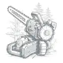 chainsaw cutting tattoo design idea