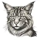 maine coon cat head tattoo design idea
