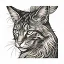 maine coon cat head tattoo design idea