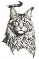 Maine Coon cat tattoo design idea