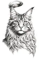 Maine Coon cat tattoo design idea