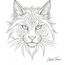 tribal maine coon cat head tattoo design idea