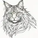  maine coon cat sitting cross legged  tattoo design idea