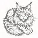maine coon cat with feet The trunk tattoo design idea