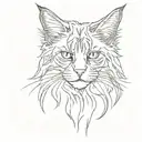  maine coon cat cross legged  tattoo design idea