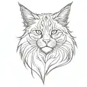  maine coon cat cross legged  tattoo design idea