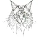  maine coon cat cross legged  tattoo design idea