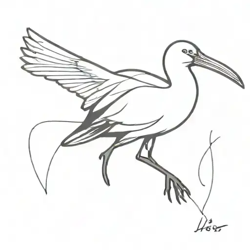 Australian Ibis bird tattoo design idea