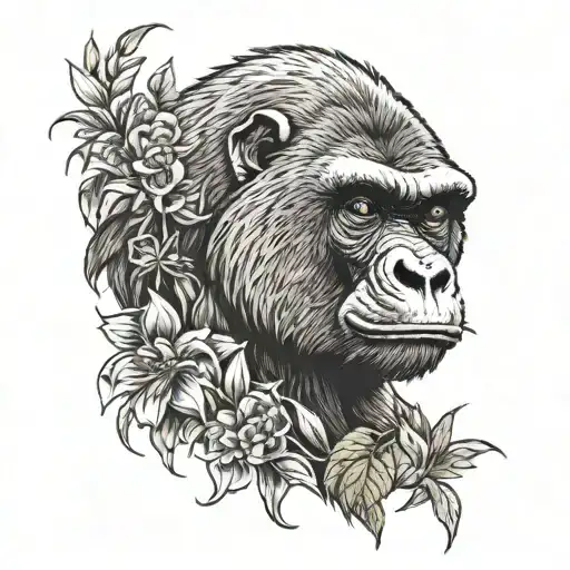 gorilla owl panda brown bear t-Rex tattoo design idea