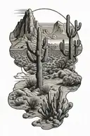 Arizona desert landscape tattoo design idea